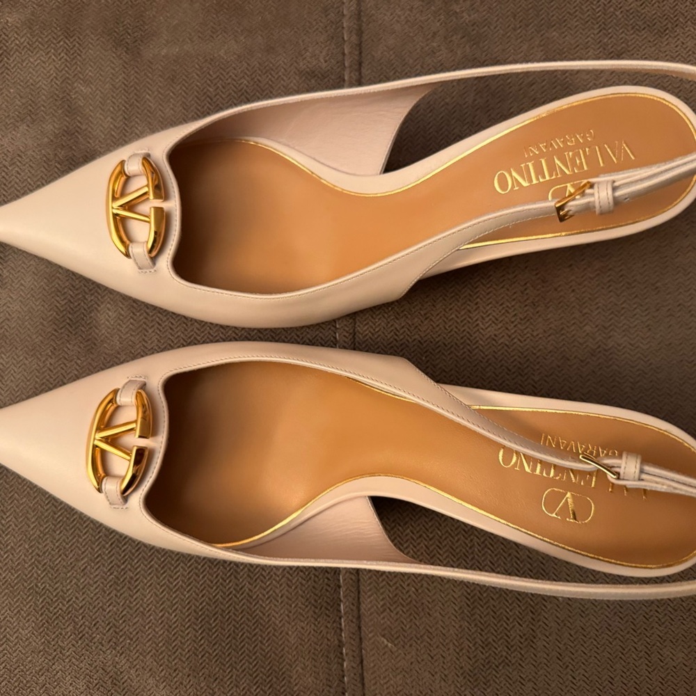 Valentino Women's Beige Slingback Heels